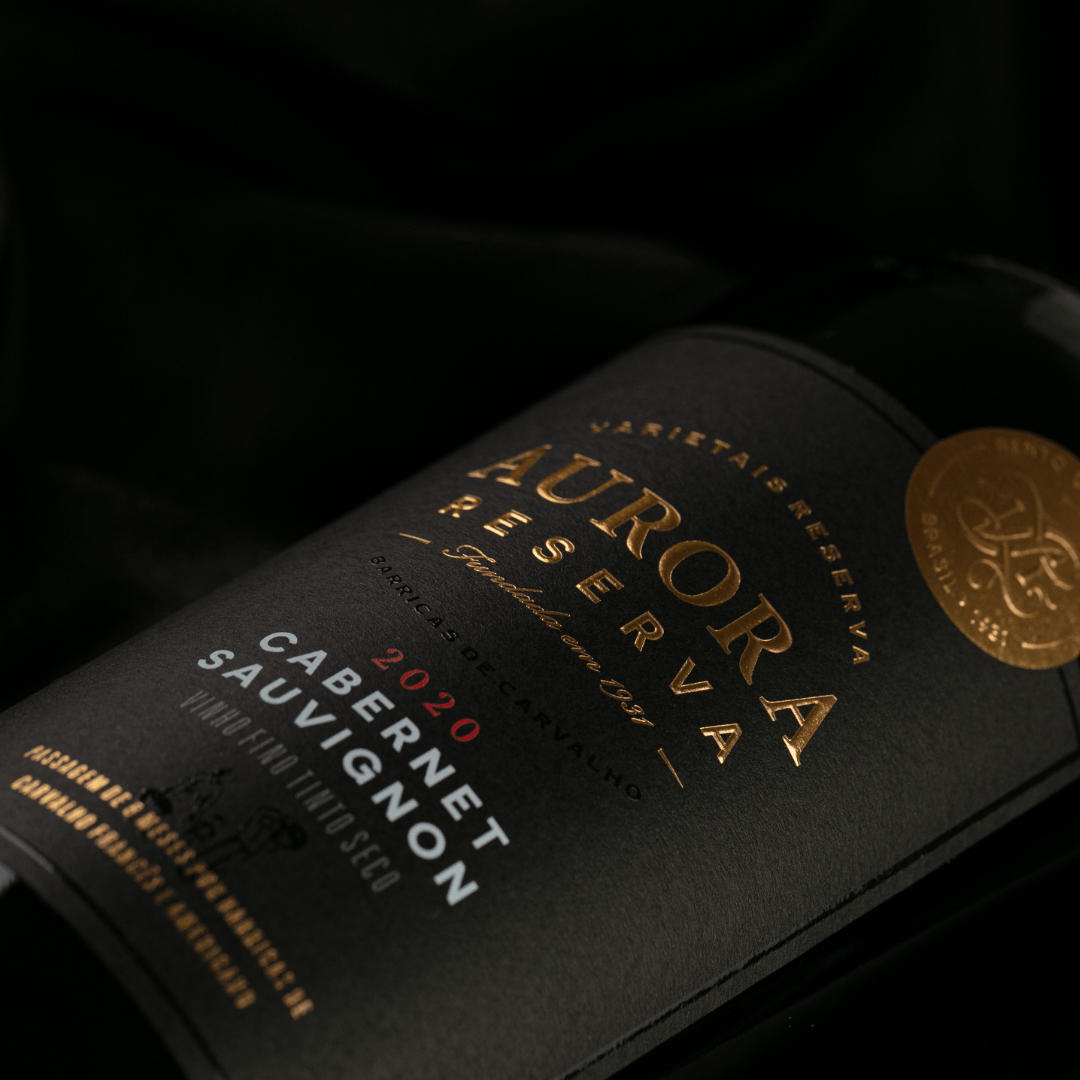 Garrafa de vinho Aurora Reserva Cabernet Sauvignon 2020